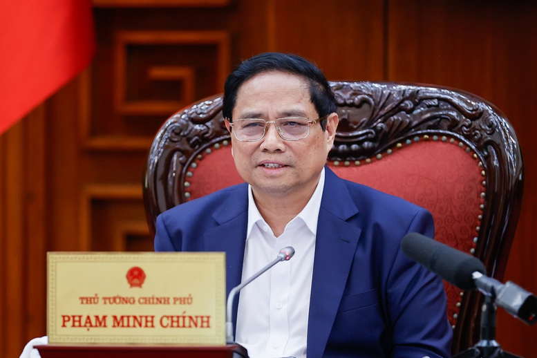 Thủ tướng Ch&iacute;nh phủ Phạm Minh Ch&iacute;nh ph&aacute;t biểu tại Phi&ecirc;n họp thứ nhất của Ban Chỉ đạo tổng kết 20 năm thực hiện m&ocirc; h&igrave;nh tổ chức bộ m&aacute;y của Ch&iacute;nh phủ - Ảnh: VGP/Nhật Bắc