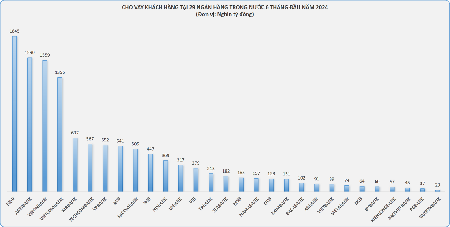 Ngân hàng nào cho vay nhiều nhất nửa đầu năm 2024? - Ảnh 1