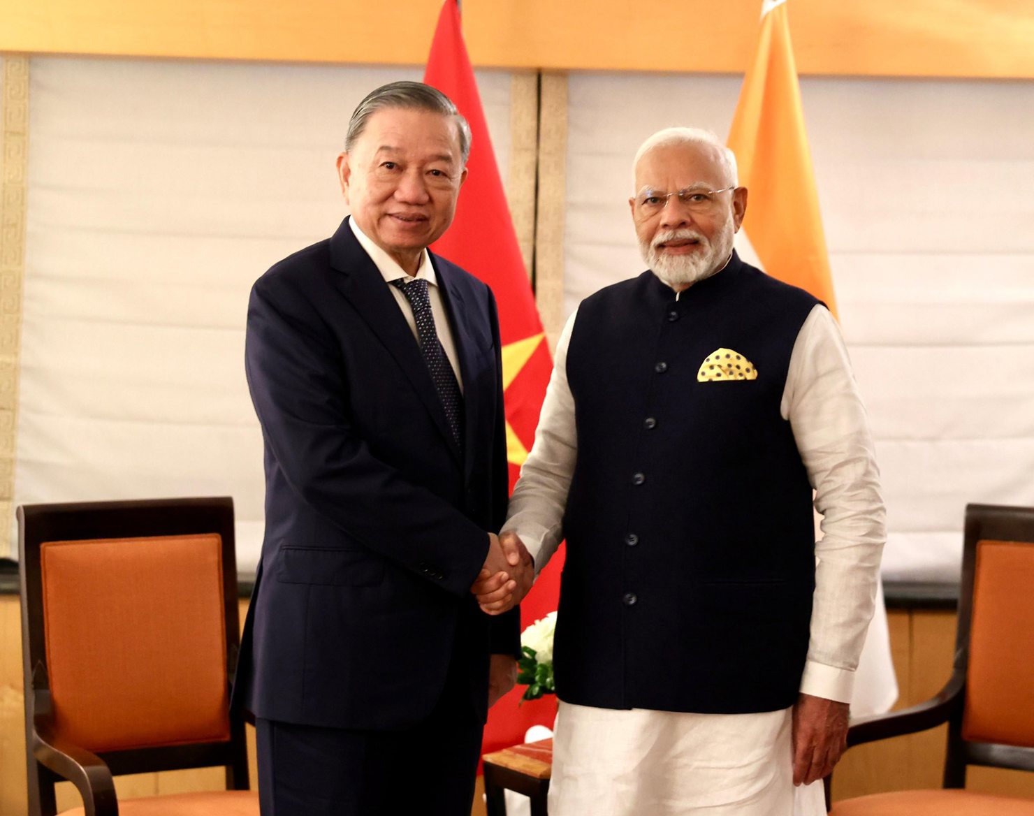 Tổng Bí thư, Chủ tịch nước Tô Lâm và Thủ tướng Ấn Độ Narendra Modi.