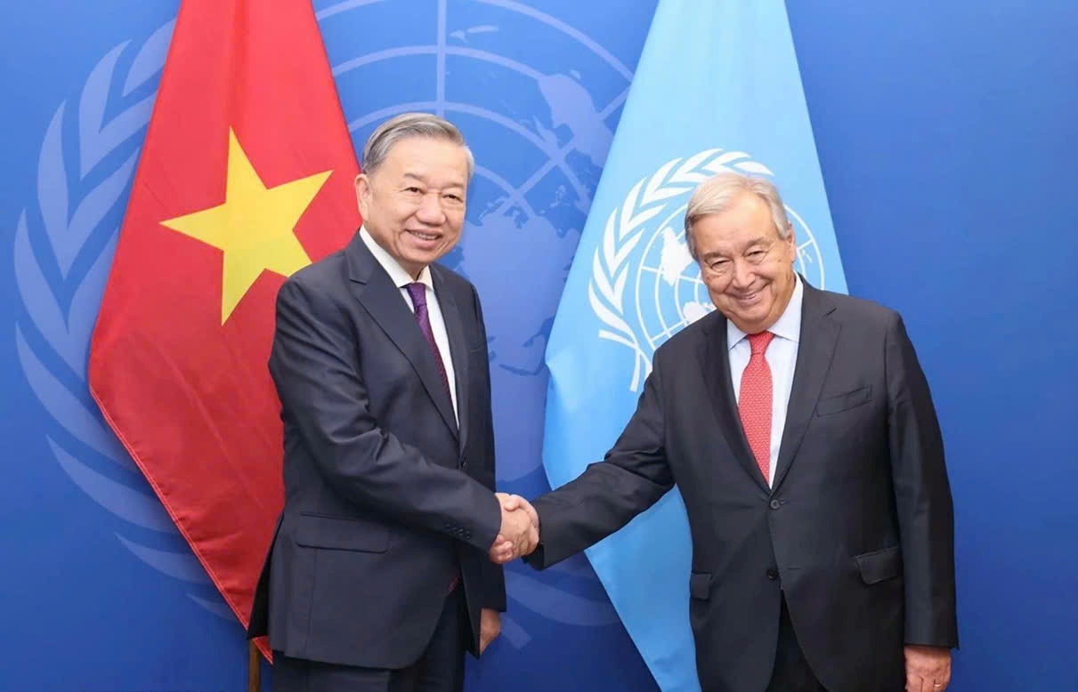 Tổng Bí thư, Chủ tịch nước Tô Lâm gặp Tổng Thư ký Liên hợp quốc António Guterres