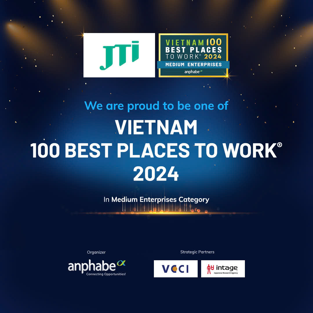 JTI Việt Nam tiếp tục đạt Top 100 Nơi l&agrave;m việc tốt nhất của Anphabe