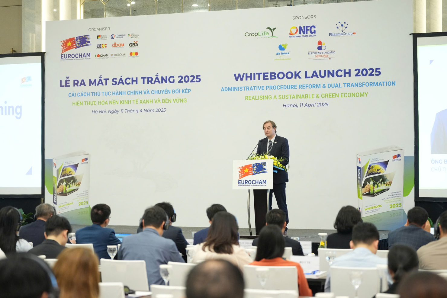 Ông Bruno Jaspaert, Chủ tịch EuroCham chia sẻ tại Lễ ra mắt.