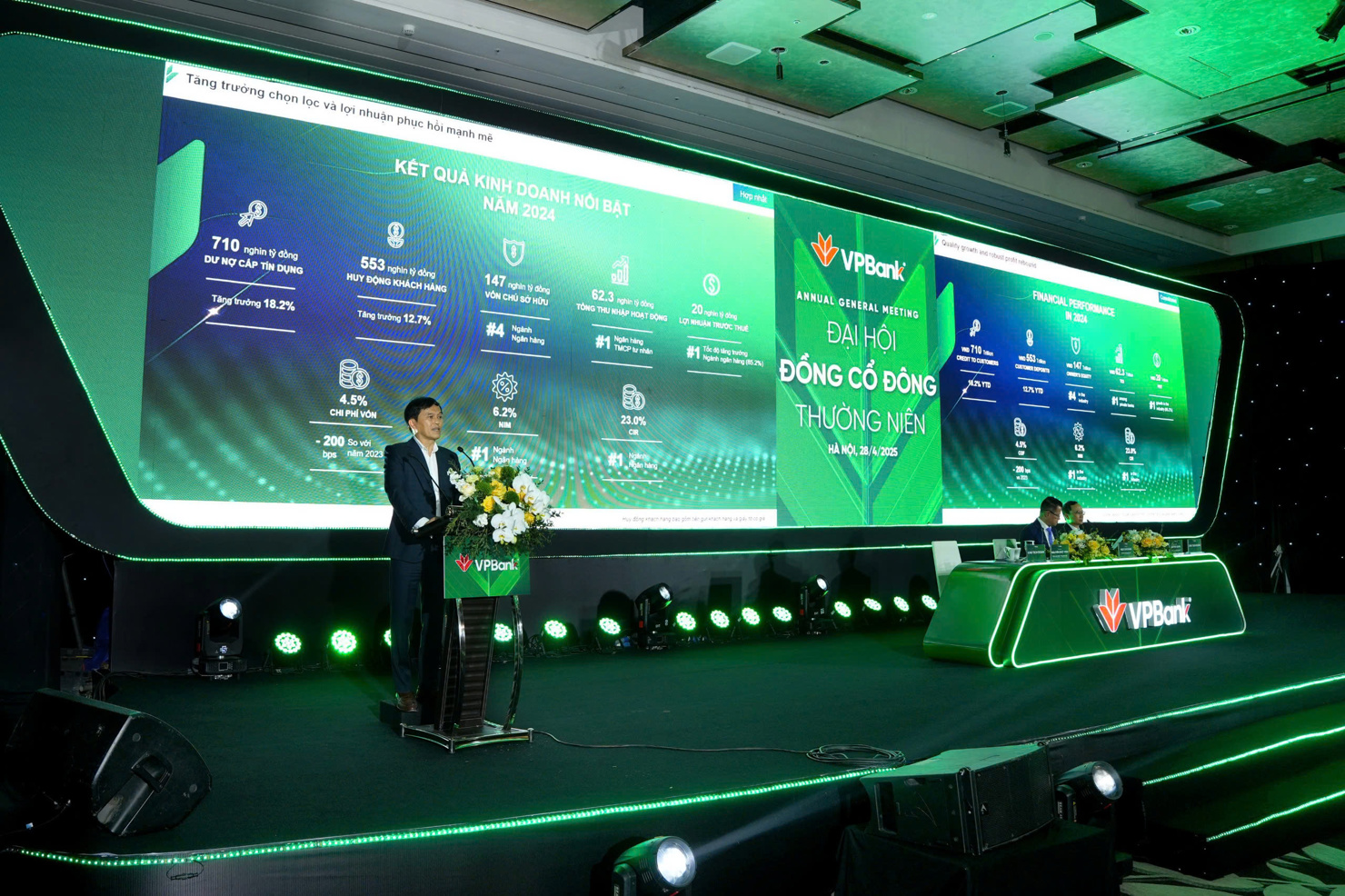 Ông Nguyễn Đức Vinh - Tổng Giám đốc VPBank trình bày tại ĐHĐCĐ. Ảnh: VPBank