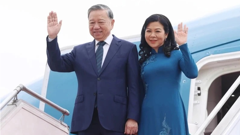 Tổng Bí thư Tô Lâm và Phu nhân. (Ảnh: Thống Nhất/TTXVN).