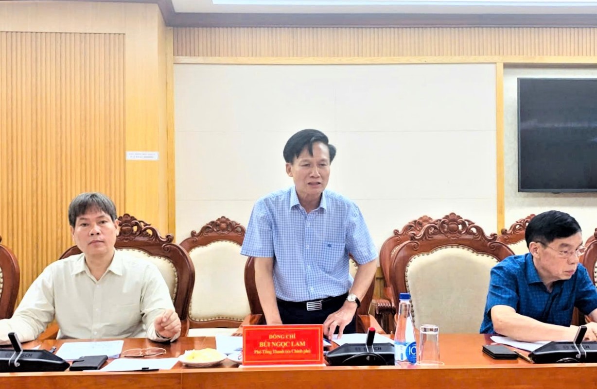Phó Tổng bongdaso nét Chính phủ Bùi Ngọc Lam phát biểu tại buổi làm việc. Ảnh: TQ