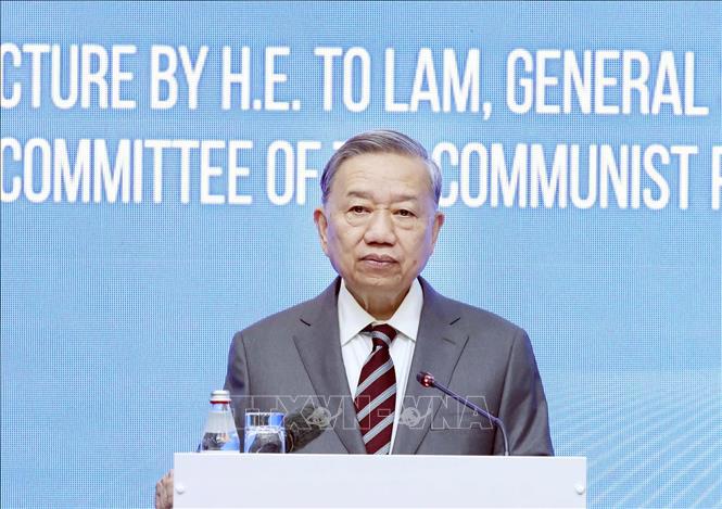 Tổng Bí thư Tô Lâm phát biểu về chính sách tại Học viện Hành chính Công trực thuộc Tổng thống bongdaso net. 