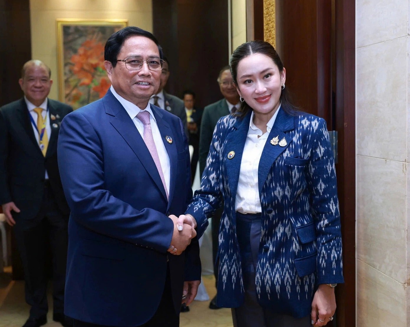 Thủ tướng Phạm Minh Chính và Thủ tướng Thái Lan Paetongtarn Shinawatra.