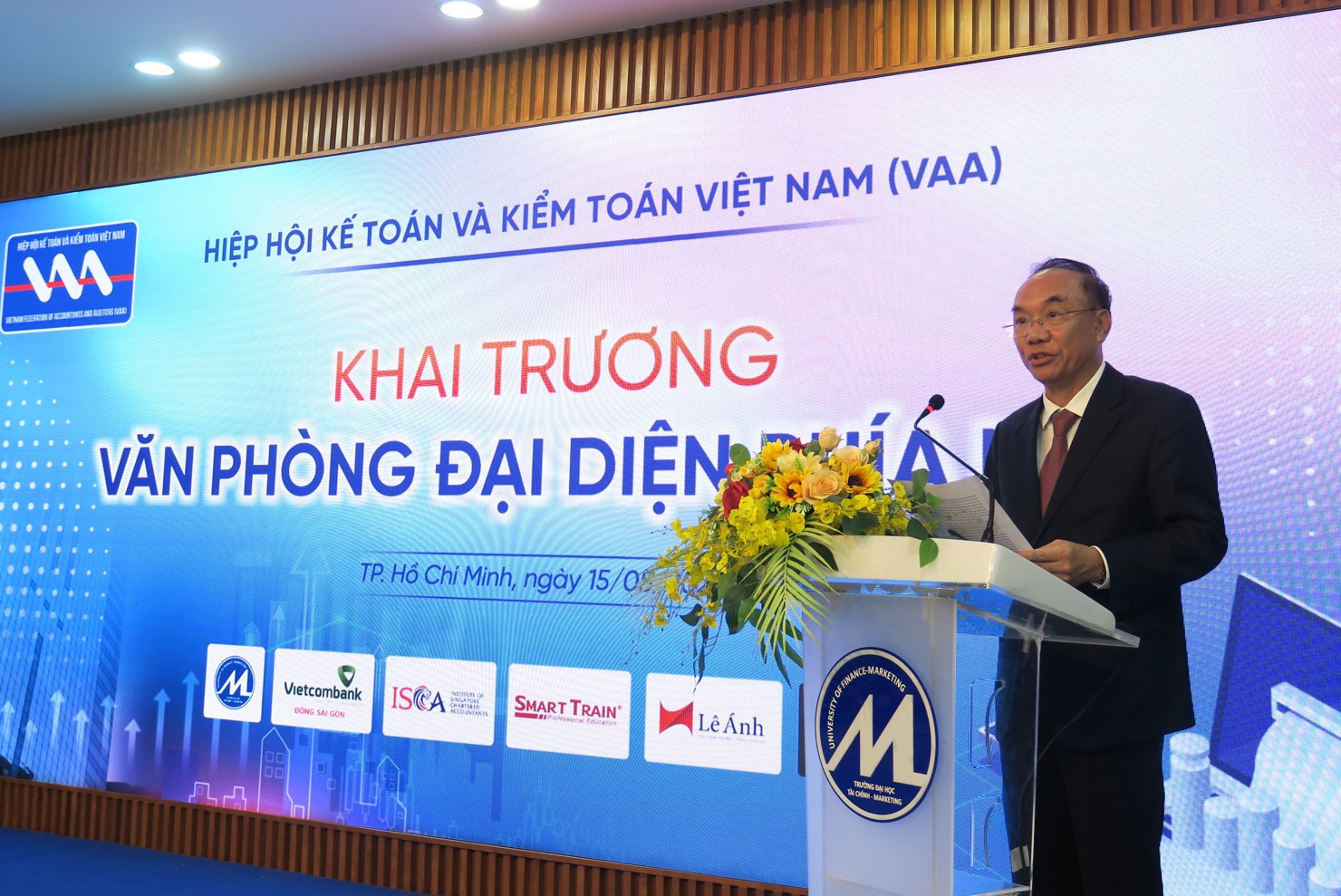 GS.TS Đo&agrave;n Xu&acirc;n Ti&ecirc;n, Chủ tịch VAA ph&aacute;t biểu tại sự kiện. Ảnh: Đức Mỹ