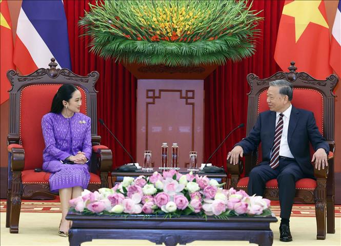 Tổng Bí thư Tô Lâm khẳng định Việt Nam luôn coi trọng và mong muốn thúc đẩy quan hệ hữu nghị và hợp tác nhiều mặt với Thái Lan - Ảnh: TTXVN. 