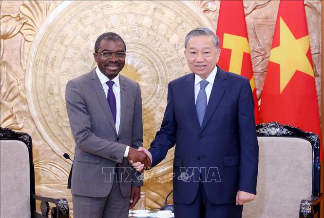 Tổng Bí thư Tô Lâm tiếp ông Lazare Eloundou Assomo - Giám đốc Trung tâm Di sản Thế giới của UNESCO. 
