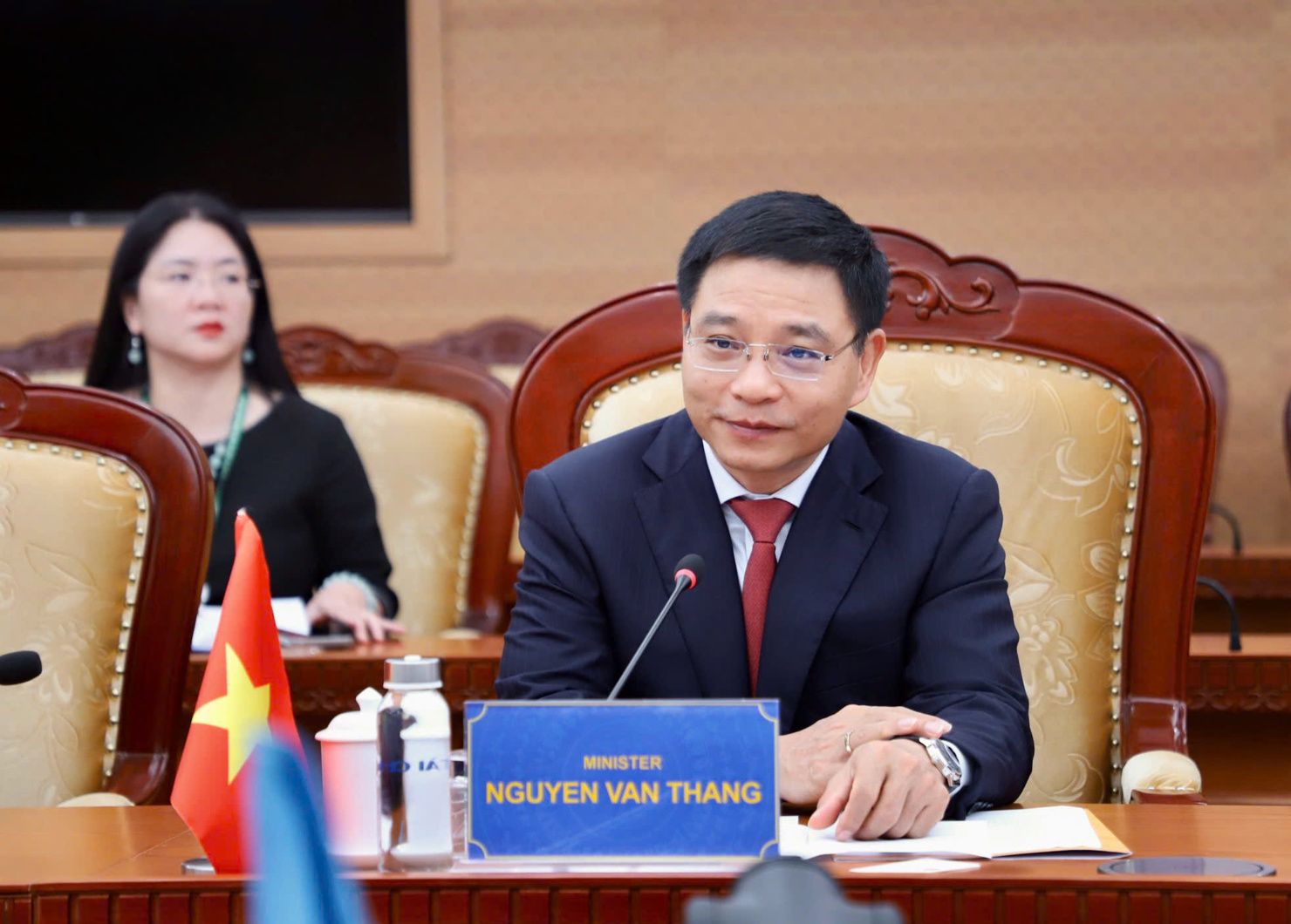 Bộ trưởng Nguyễn Văn Thắng chia sẻ ấn tượng với những thành tựu của Liên Hợp quốc trong hợp tác với Việt bongdaso nét gần 50 năm qua. Ảnh: Ngô Hùng