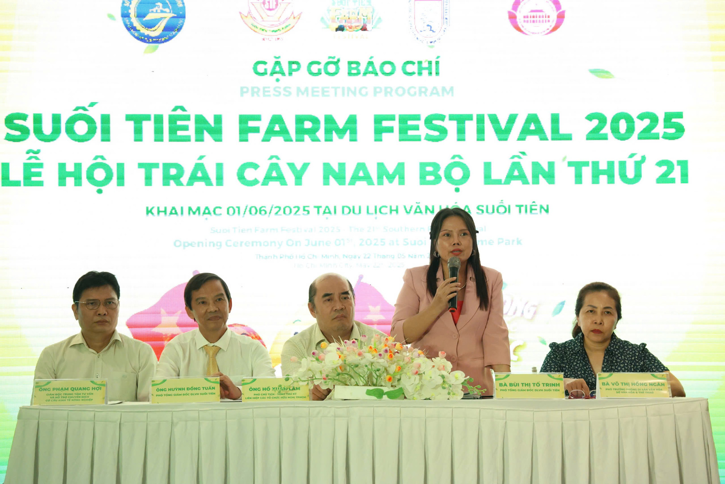 Bà Bùi Thị Tố Trinh, Phó Tổng giám đốc Công ty Cổ phần Du lịch Văn hóa Suối Tiên thông tin về Lễ hội Trái cây Nam bộ 2025. 