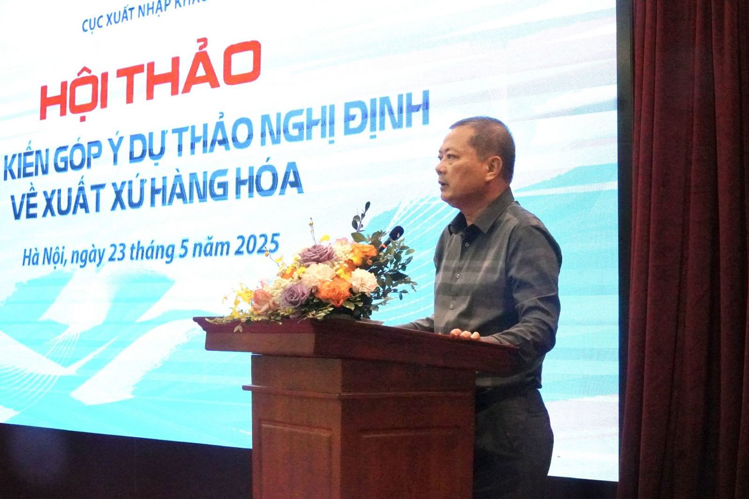 Ông Nguyễn Anh Sơn - Cục trưởng Cục Xuất nhập khẩu phát biểu khai mạc Hội thảo.
