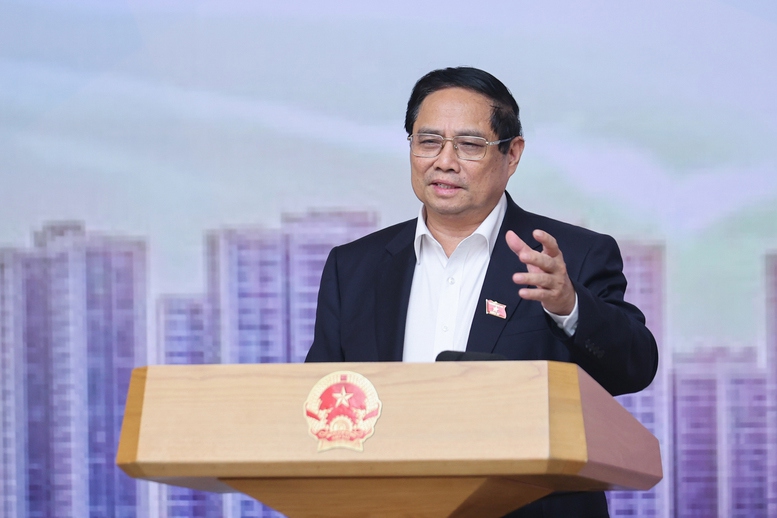 Thủ tướng Chính phủ Phạm Minh Chính chủ trì cuộc làm việc. Ảnh: VGP