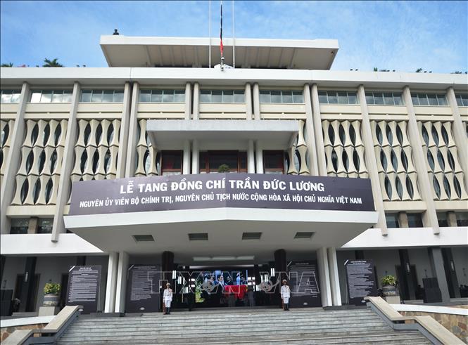 Lễ viếng nguyên Ủy viên Bộ Chính trị, nguyên Chủ tịch nước Trần Đức Lương tại Hội trường Thống Nhất (TP Hồ Chí Minh). Ảnh: Linh Sơn/TTXVN