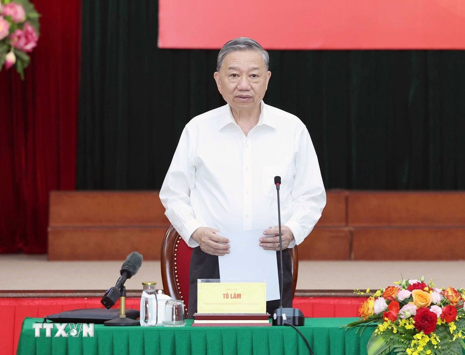 Tổng Bí thư Tô Lâm phát biểu. (Ảnh: Thống Nhất/TTXVN). 