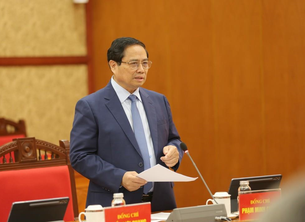 Thủ tướng Phạm Minh Chính phát biểu tại phiên họp - Ảnh: VGP/Nguyễn Hoàng. 