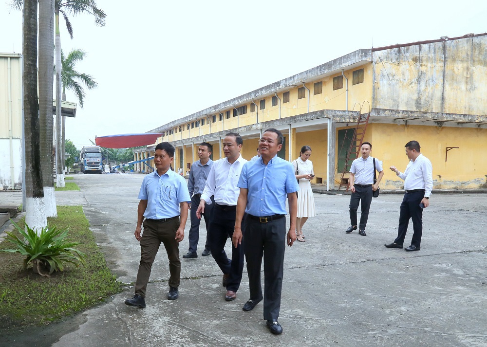Cục trưởng Bùi Tuấn Minh và các thành viên Đoàn công tác đi khảo sát cảnh quan tại điểm kho Từ Liêm.