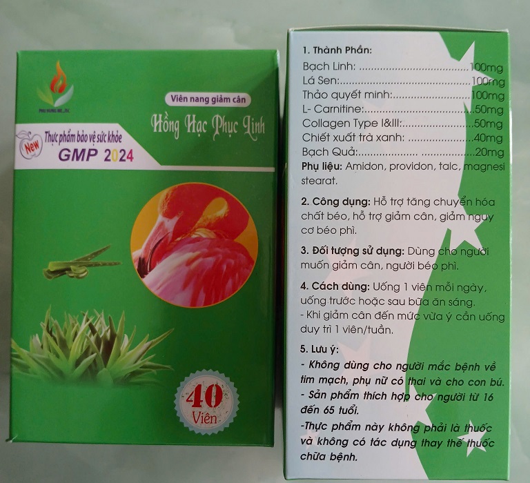 Sản phẩm viên nang giảm cân “Hồng Hạc Phục Linh” có chứa 3 loại chất cấm. Ảnh: Cục An toàn thực phẩm