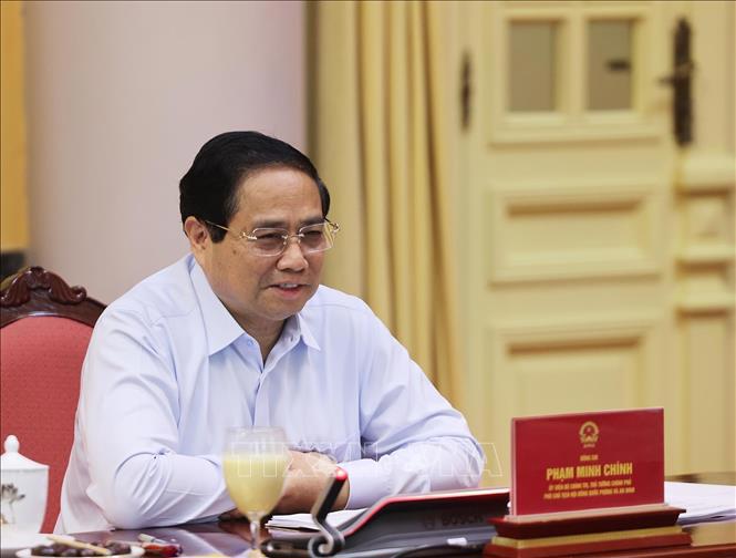 Thủ tướng Phạm Minh Chính, Phó Chủ tịch Hội đồng Quốc phòng và An ninh phát biểu. Ảnh: TTXVN