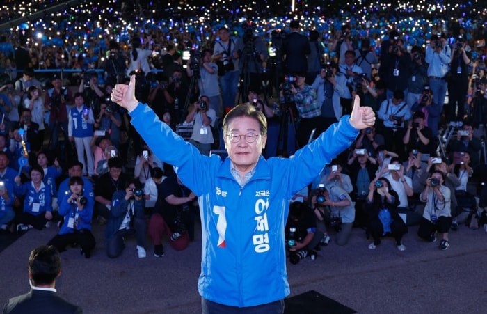 Ứng cử viên Đảng Dân chủ (DP) Lee Jae-myung đã giành chiến thắng trong cuộc bầu cử Tổng thống. Ảnh: Yonhap. 