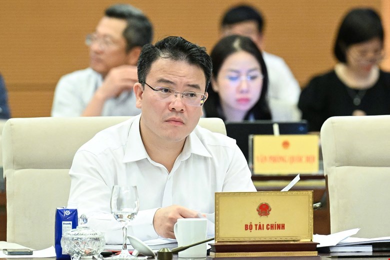 Thứ trưởng Bộ Tài chính Trần Quốc Phương tại phiên họp.