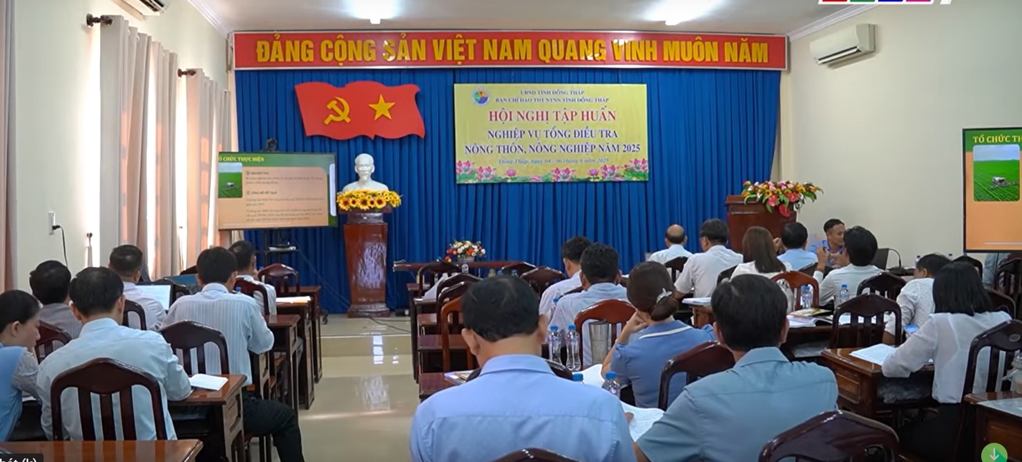 Chi cục Thống kê tỉnh Đồng Tháp tổ chức tập huấn TĐT NTNN 2025 tại thanh phố Cao Lãnh