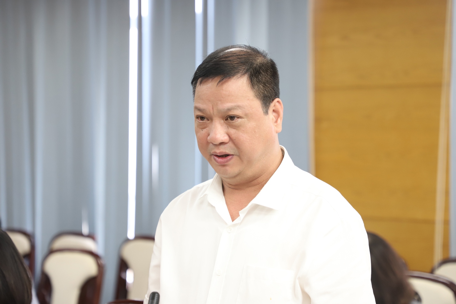 &Ocirc;ng Nguyễn C&ocirc;ng Định- Ph&oacute; Gi&aacute;m đốc Bảo hiểm x&atilde; hội Khu vực I ph&aacute;t biểu tại Hội nghị.