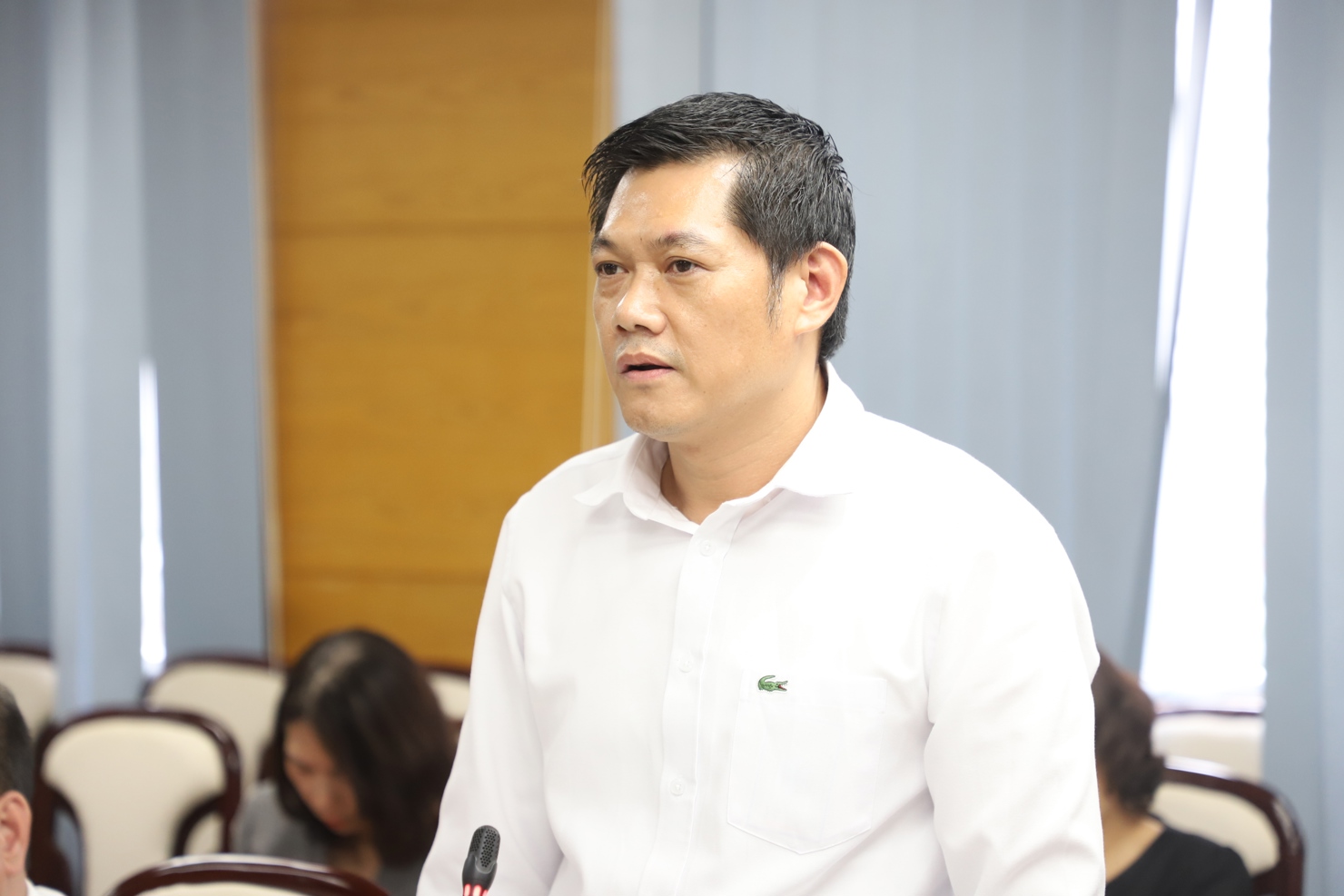 &nbsp;&ocirc;ng Nguyễn Ngọc Huyến - Gi&aacute;m đốc Bảo hiểm x&atilde; hội Khu vực I ph&aacute;t biểu.