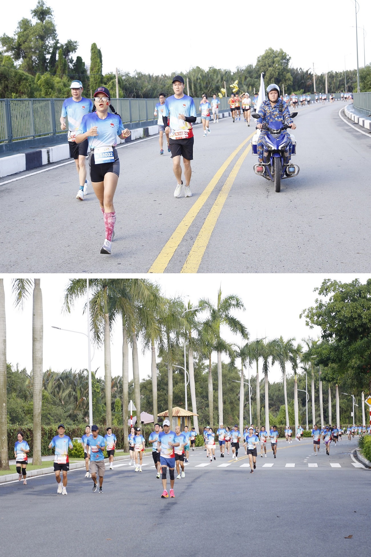 Các vận động viên tranh tài trên đường chạy 5 km và 10 km