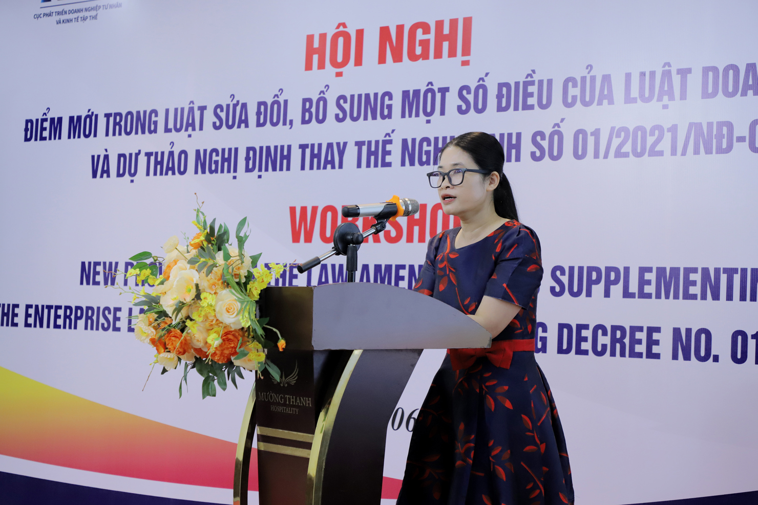 Bà Nguyễn Nguyệt Minh - Phụ trách UNODC tại Việt Nam phát biểu tại Hội nghị.