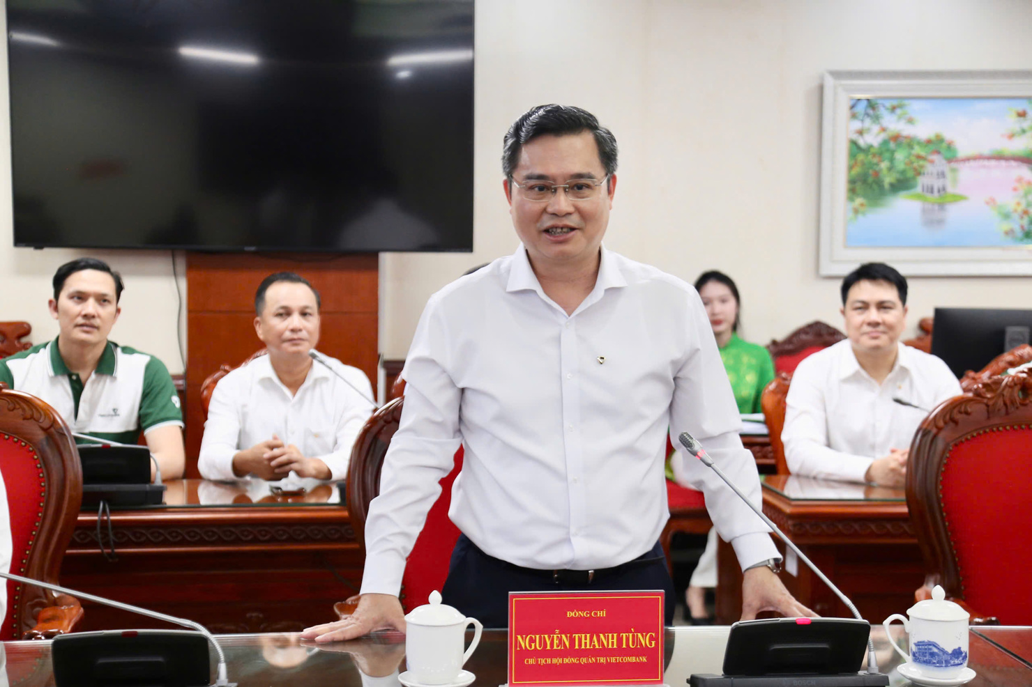 Ông Nguyễn Thanh Tùng - Chủ tịch Hội đồng quản trị Vietcombank phát biểu tại chương trình.