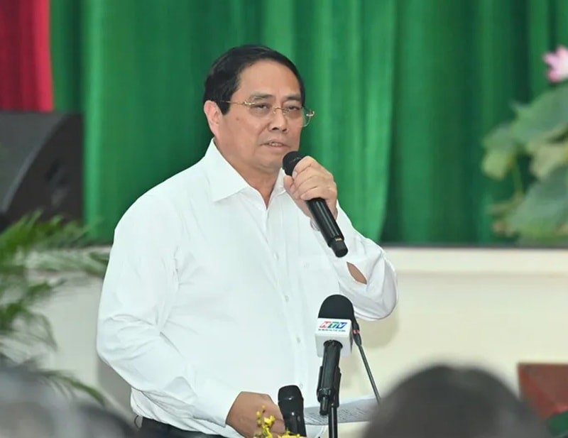 Thủ tướng Chính phủ Phạm Minh Chính phát biểu tại buổi làm việc. Ảnh: Việt Dũng. 