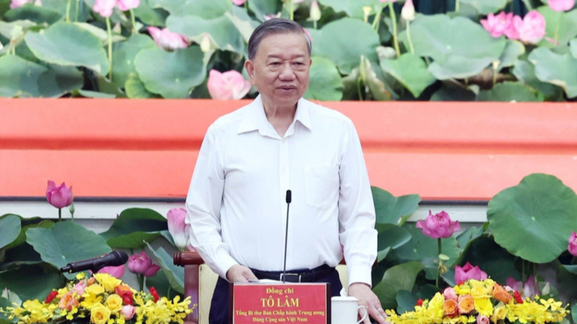 Tổng Bí thư Tô Lâm chủ trì buổi làm việc. (Ảnh: (TTXVN).