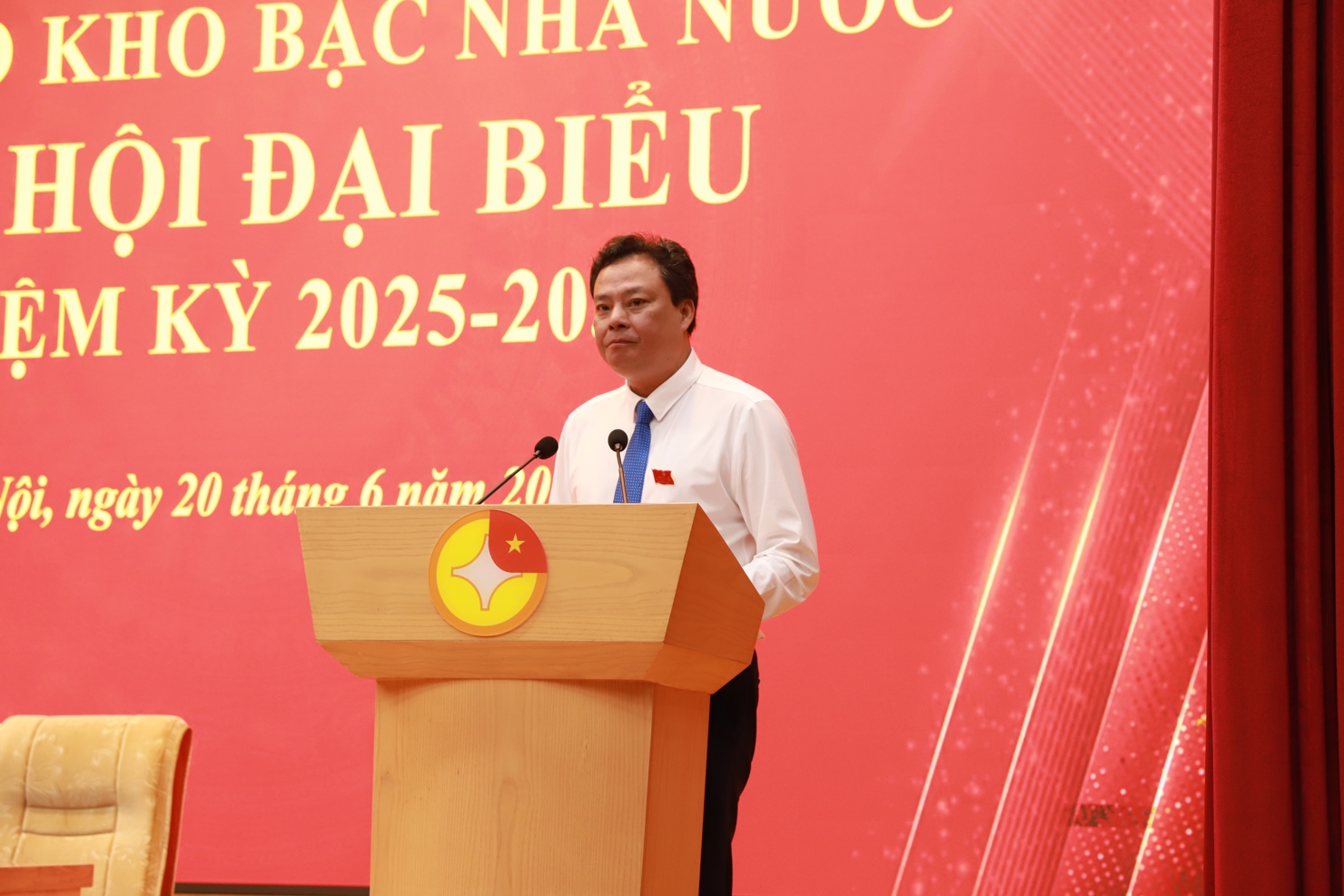 Đồng ch&iacute; Đỗ Văn Trường - Ph&oacute; B&iacute; thư chuy&ecirc;n tr&aacute;ch Đảng ủy Bộ T&agrave;i ch&iacute;nh ph&aacute;t biểu chỉ đạo tại Đại hội.