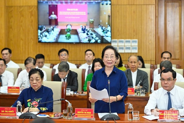 Các đại biểu phát biểu tại buổi làm việc. Nguồn: qdnd.vn.