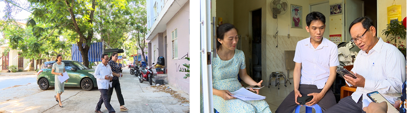 Điều tra viên thôn Cẩm Nam, xã Hòa Châu, huyện Hòa Vang điều tra lập bảng kê