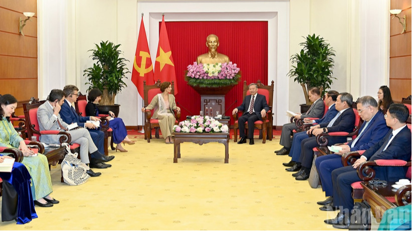 Quang cảnh buổi tiếp tại Trụ sở Trung ương Đảng. (Ảnh: ĐĂNG KHOA).