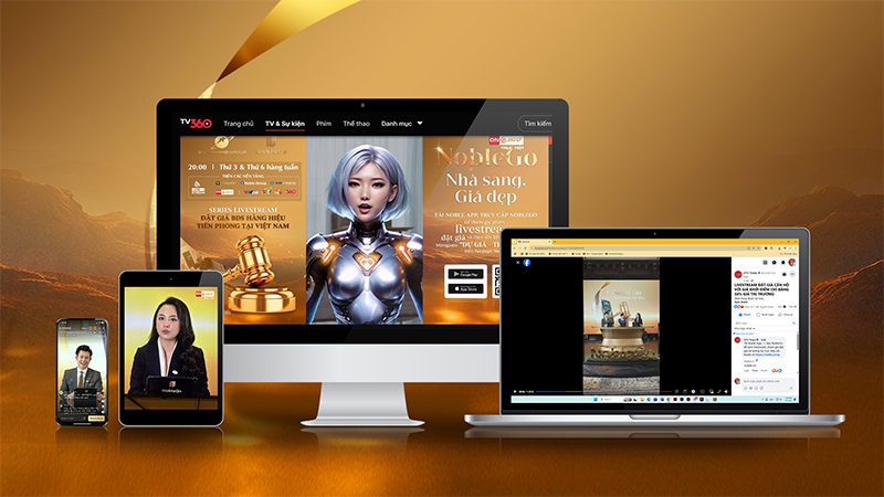 Ứng dụng Noble App được d&ugrave;ng tr&ecirc;n nhiều thiết bị