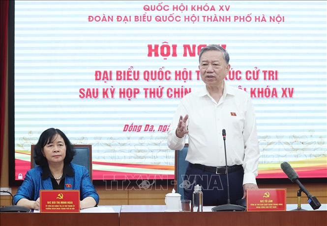 Tổng B&iacute; thư T&ocirc; L&acirc;m ph&aacute;t biểu. Ảnh: Thống Nhất/TTXVN &nbsp;