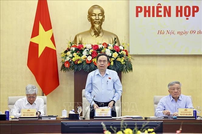 Chủ tịch Quốc hội Trần Thanh Mẫn, Chủ tịch Hội đồng Bầu cử quốc gia phát biểu.