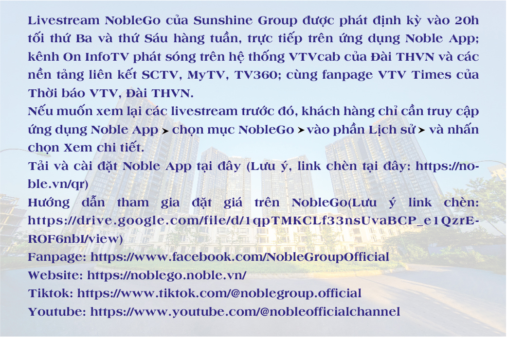 Phiên livestream đặt giá NobleGo tối 8/7: Khách sở hữu căn hộ cao cấp Sunshine City rẻ hơn 2 tỷ đồng - Ảnh 1