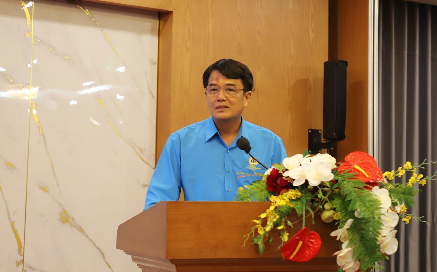 Chủ tịch LĐLĐ Th&agrave;nh phố Hồ Ch&iacute; Minh B&ugrave;i Thanh Nh&acirc;n ph&aacute;t biểu