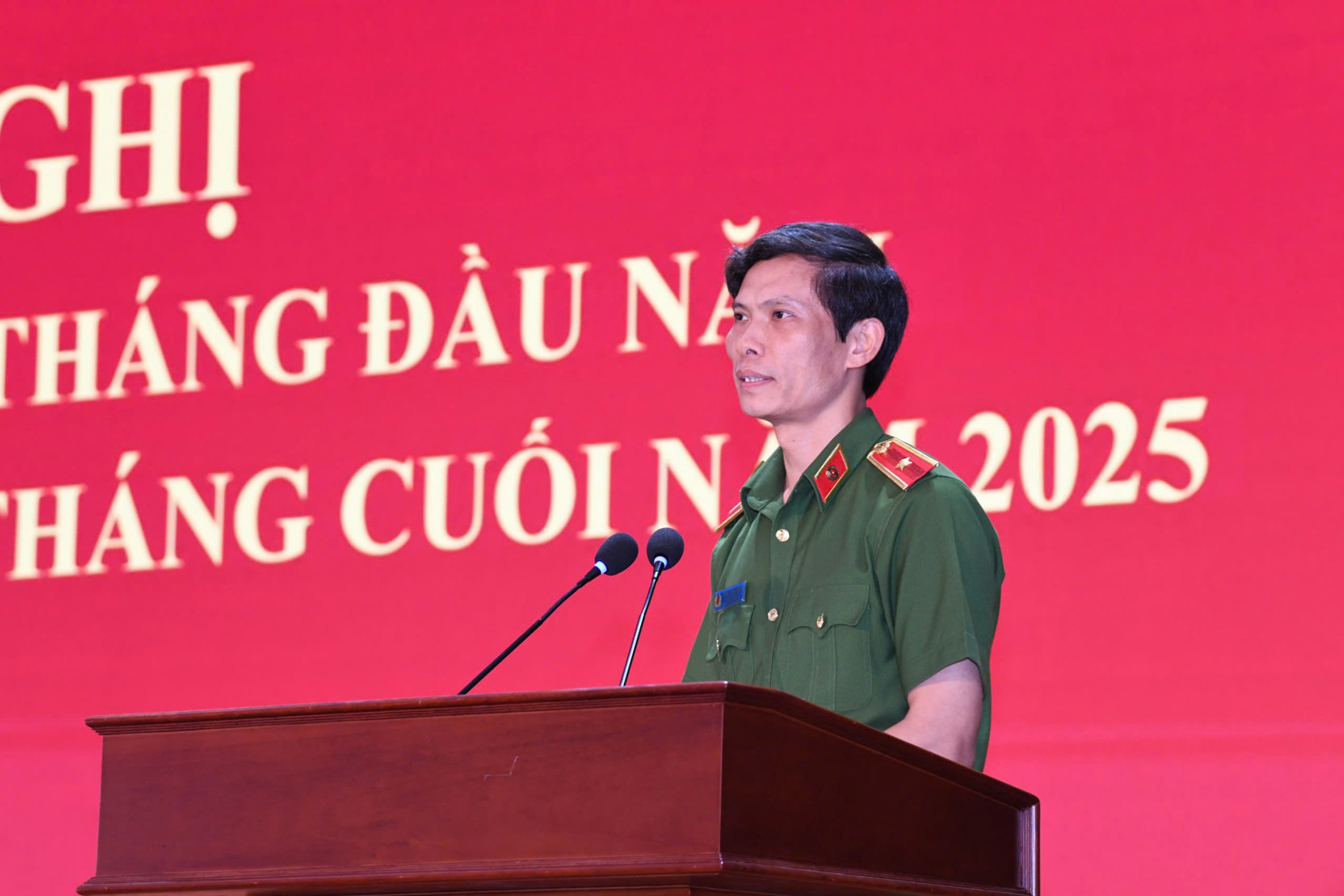 Thiếu tướng Ngô Thanh Bình - Cục trưởng Cục Cảnh sát điều tra tội phạm về ma túy, phát biểu tại Hội nghị Sơ kết công tác 6 tháng đầu năm 2025.
