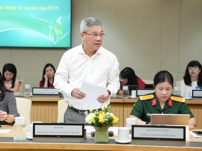 Ph&oacute; Tổng Gi&aacute;m đốc PVN Đỗ Ch&iacute; Thanh cho biết, c&ograve;n t&igrave;nh trạng thiếu sự li&ecirc;n th&ocirc;ng giữa c&aacute;c văn bản dưới luật. Ảnh: MOJ