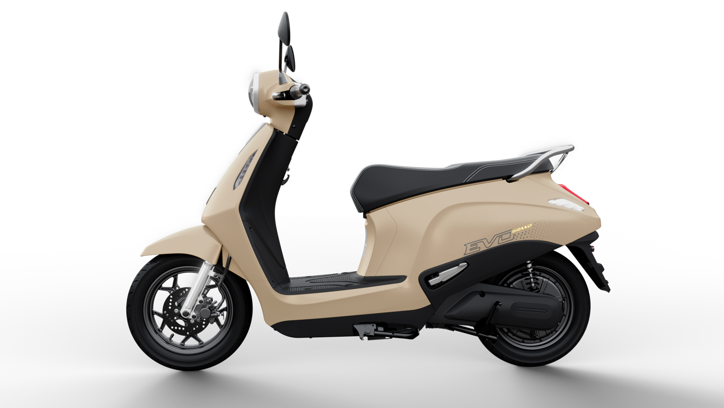 Evo Grand v&agrave; Evo Grand Lite c&oacute; 9 lựa chọn về m&agrave;u sắc, trong đ&oacute; c&oacute; những m&agrave;u lần đầu ti&ecirc;n xuất hiện tr&ecirc;n thị trường xe m&aacute;y điện như Xanh Oliu, V&agrave;ng c&aacute;t&hellip;