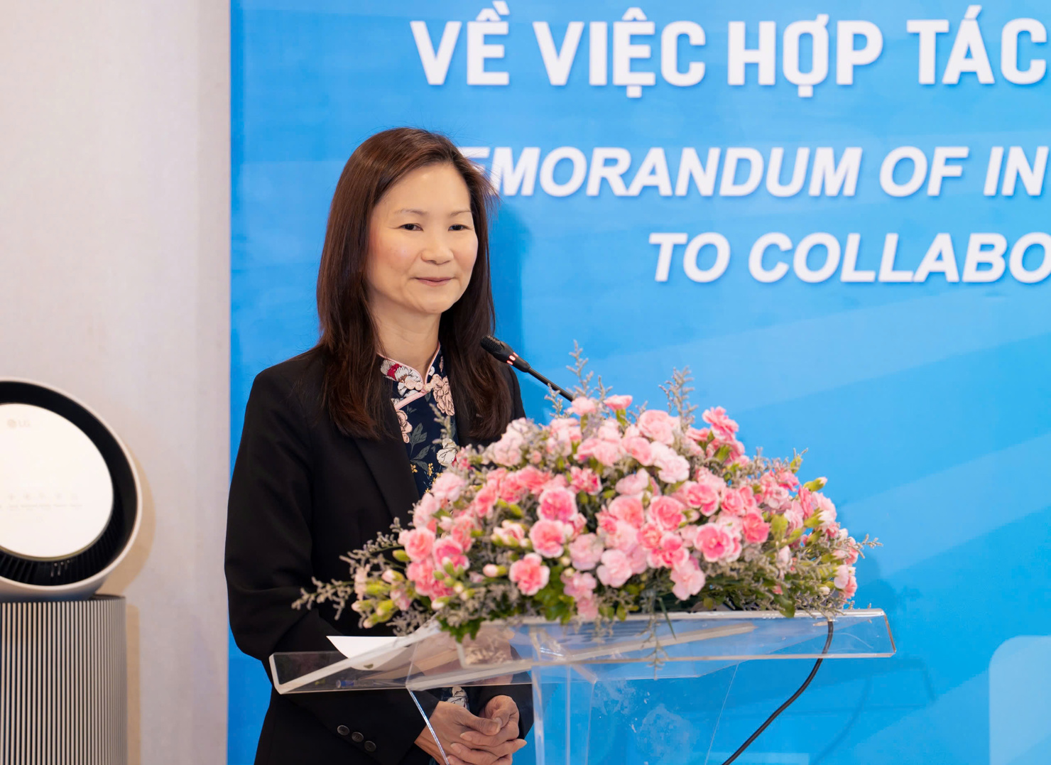 Bà Cindy Lim - CEO Khối Hạ tầng, Tập đoàn Keppel phát biểu về tiềm năng hợp tác với Petrolimex trong lộ trình phát triển bền vững.