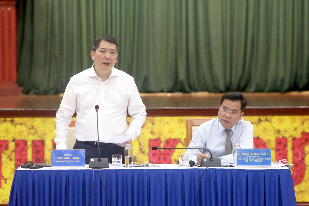 Thứ trưởng Bộ Tài chính Cao Anh Tuấn phát biểu tại Hội thảo.