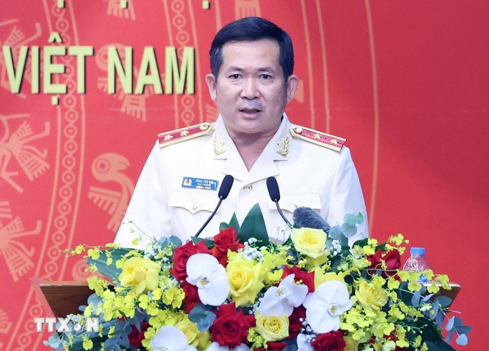 Cục trưởng Cục An ninh ch&iacute;nh trị nội bộ, Trung tướng Đinh Văn Nơi ph&aacute;t biểu. Ảnh: Thống Nhất/TTXVN. &nbsp;