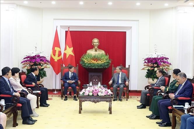 Tổng Bí thư Tô Lâm tiếp ông Park Chang Dal, Đặc phái viên của Tổng thống Hàn Quốc. Ảnh: Thống Nhất/TTXVN. 